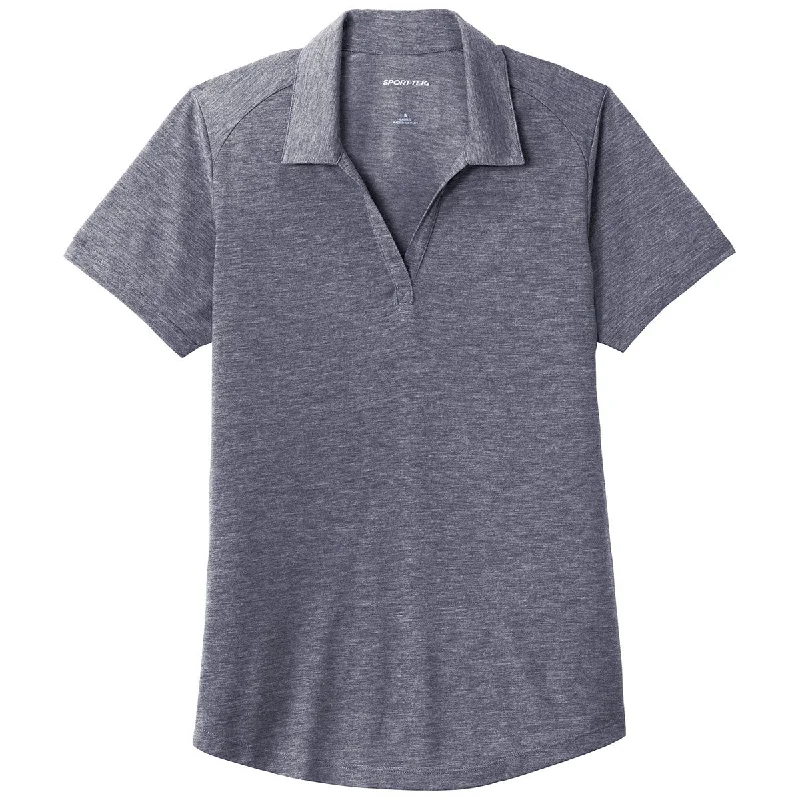 Chic & Cozy Apparel Sport-Tek Women's True Navy Heather PosiCharge Tri-Blend Wicking Polo