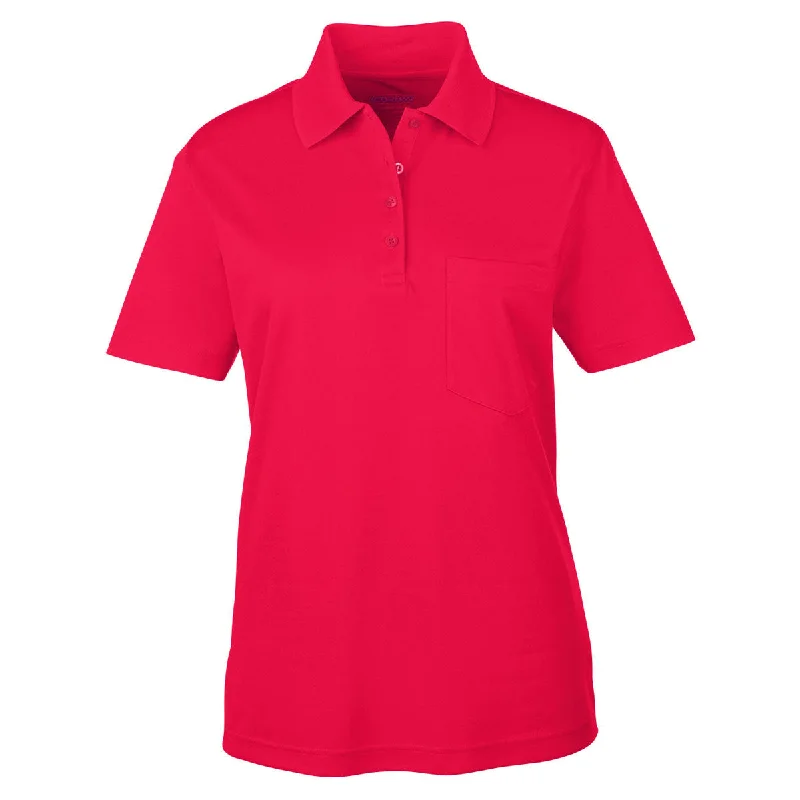 Online Boutiques Core 365 Women's Classic Red Origin Performance Pique Polo with Pocket