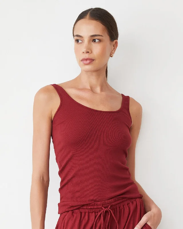 Trendy Women's Dresses Online Supimaluxe Rib Scoop Neck Tank