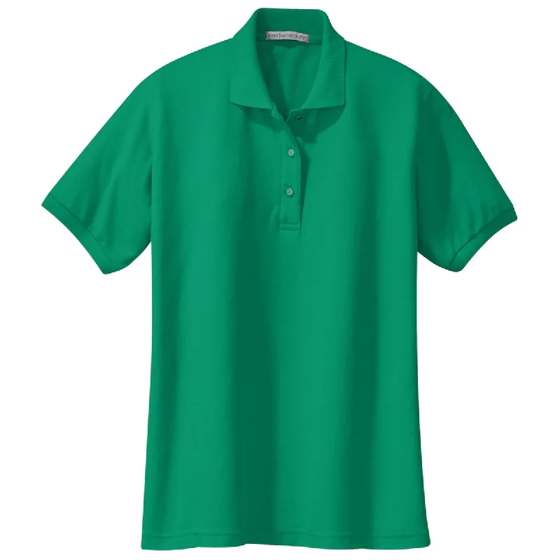 Women's Functional Outfit For Outdoor Activities Port Authority Women's Kelly Green Silk Touch Polo