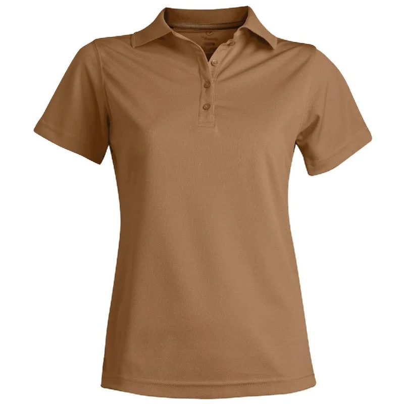 Trendy Fashion For Women Edwards Women's Tan Hi-Performance Mesh Short Sleeve Polo