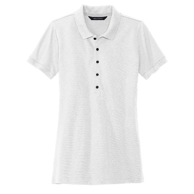 Women's Stylish Outdoor Outfit Mercer+Mettle Women's White Stretch Heavyweight Pique Polo