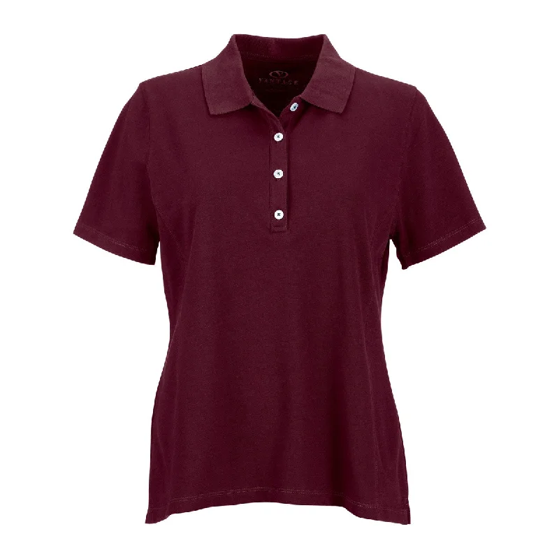 Free Spirited Fashion Vantage Women's Deep Maroon Perfect Polo