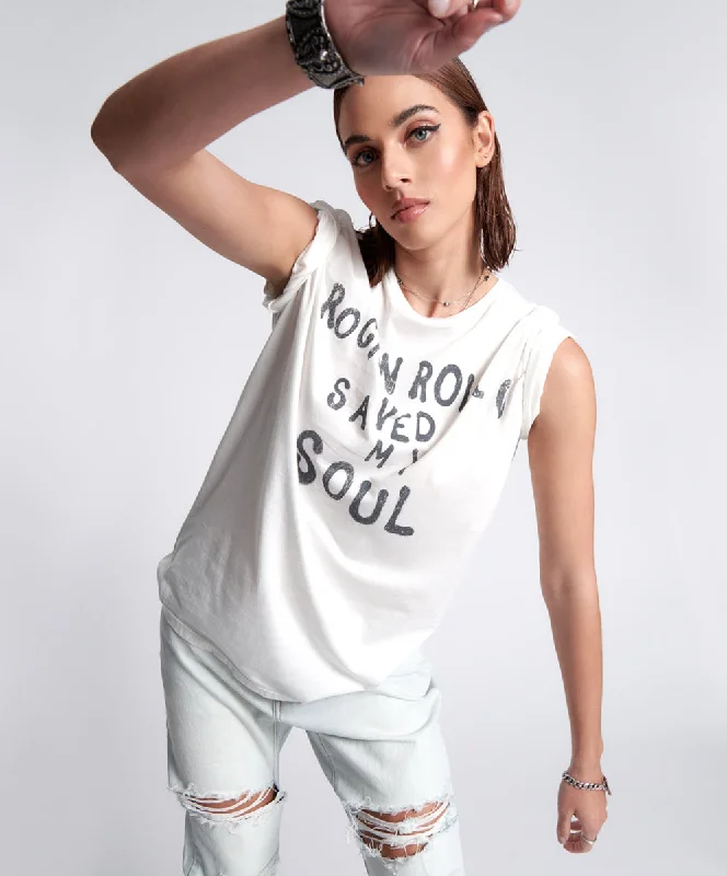 Clothes For Woman ORGANIC ROCK N ROLL SAVED MY SOUL UNISEX TEE