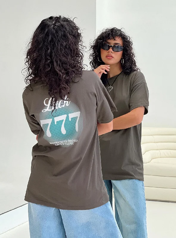 Outfits For Girls Luck 777 Oversized Tee Black