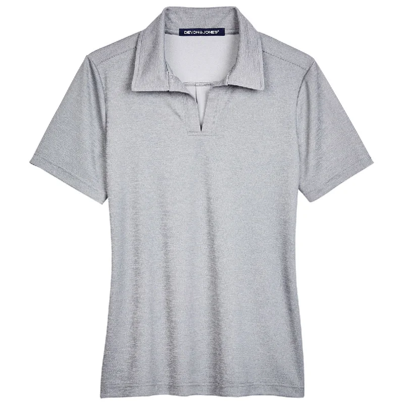 Casual Fashion Devon & Jones Women's Grey Heather CrownLux Performance Address Melange Polo