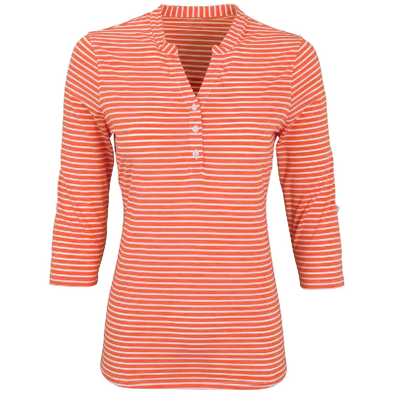 Comfortable Garments For Women Vansport Women's Sunset Orange Pro Riviera Polo