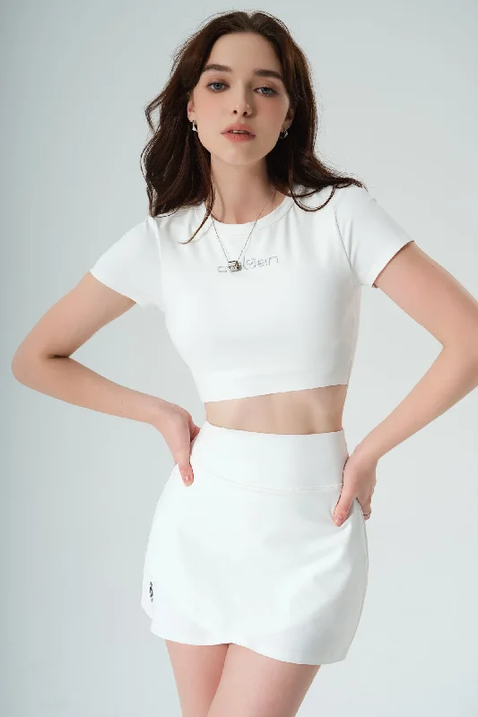 Everyday Wear All Day Short Sleeve Crop - White