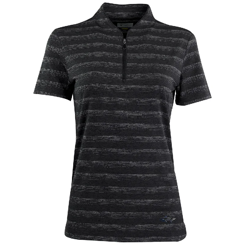 Women's Clothing Online Sale Greg Norman Women's Black Heather LAB Stripe Polo