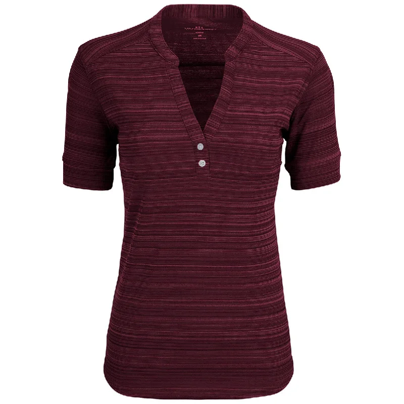 Sale Clothes Online Vansport Women's Deep Maroon Strata Textured Henley