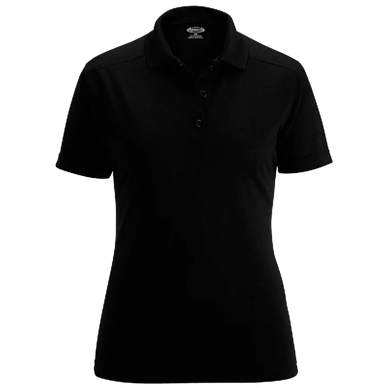 Women's Transitional Garments Edwards Women's Black Snag-Proof Short Sleeve Polo