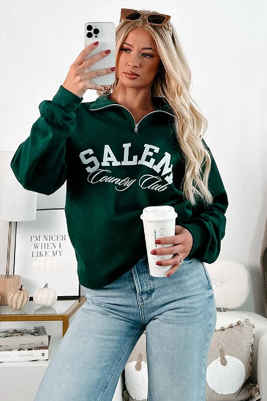 Women's Elegant Apparel "Salem Country Club" Quarter-Zip Sweatshirt (Forest Green)