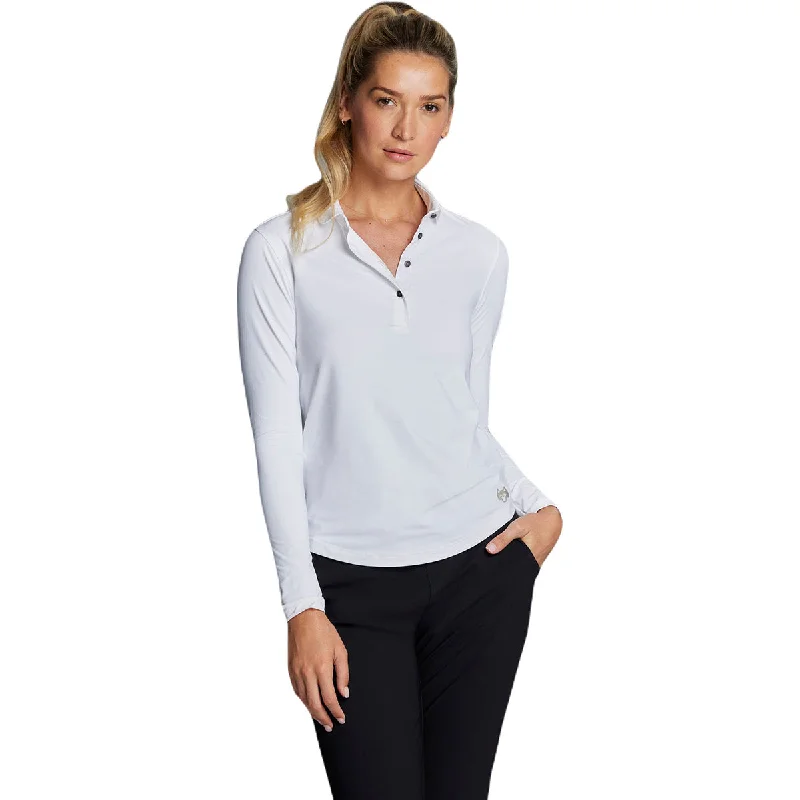 Women Clothes Greyson Women's Arctic White Scarlett Long Sleeve Polo