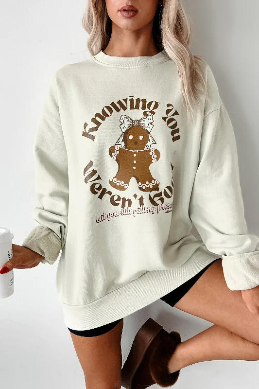 Designer Women's Fashion Online "Still Getting Presents" Graphic Sweatshirt (Pale Sage)