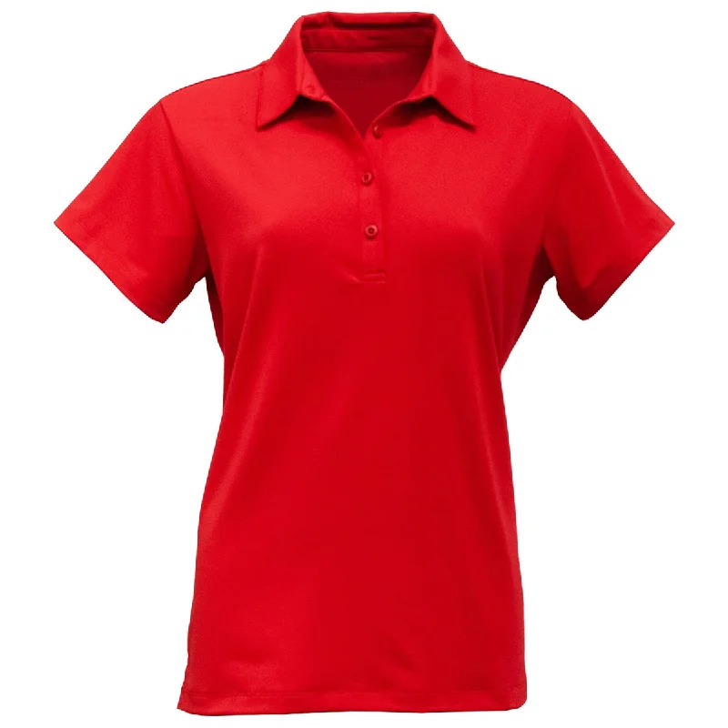 Outfits For Girls BAW Women's Red Solid Spandex Polo