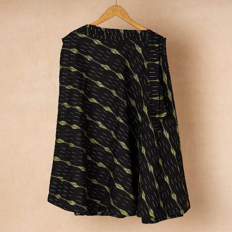 Women's Work Outfit For The Office Black - Pochampally Ikat Cotton Wrap Around Skirt