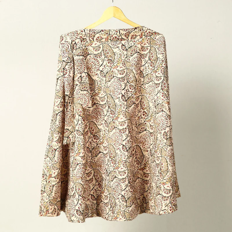 Online Impressions Boutique Beige - Kalamkari Block Printed Cotton Wrap Around Skirt