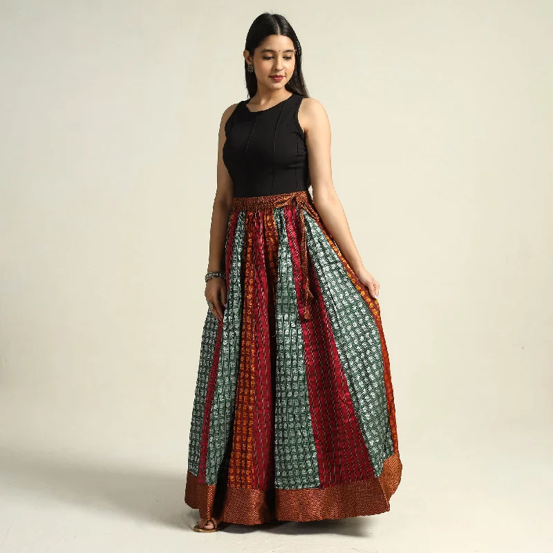 Women's Trendy Apparel Multicolor - Khun Patchwork 24 Kali Cotton Long Skirt 03