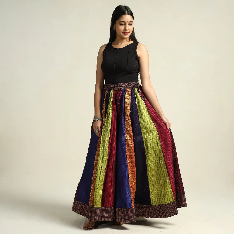 Women's Activewear Apparel Multicolor - Khun Patchwork 24 Kali Cotton Long Skirt 05