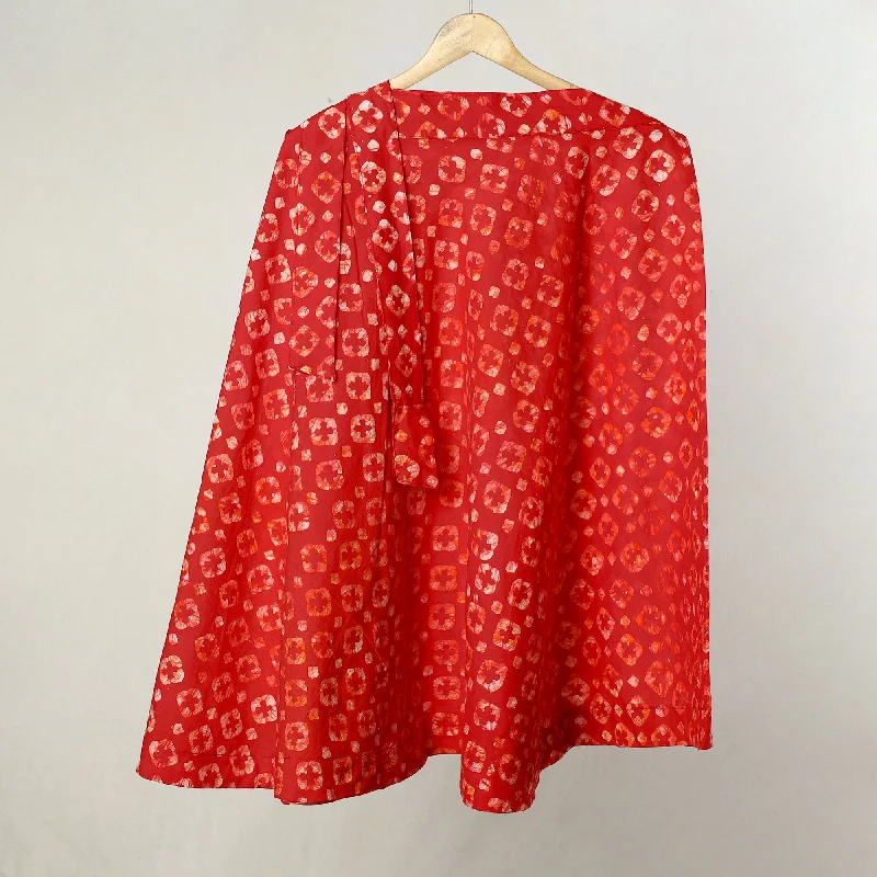 Women's Date Night Outfit Red - Hand Batik Printed Cotton Wrap Around Skirt 23