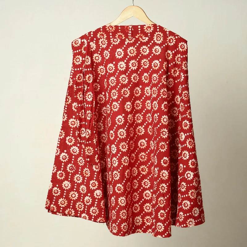 Women's Transitional Garments Red - Hand Batik Printed Cotton Wrap Around Skirt 117