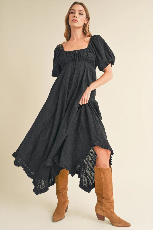 Chic Clothes For Women Black Flowy Dress