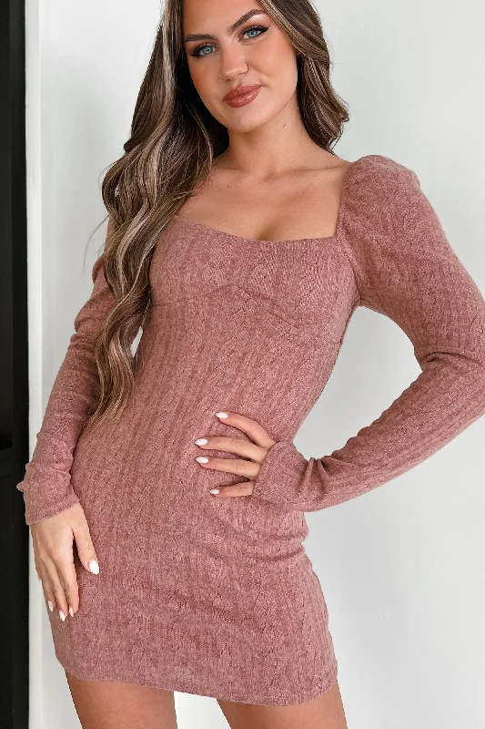 Flash Sale Online Certain Charm Long Sleeve Mini Dress (Mulberry)