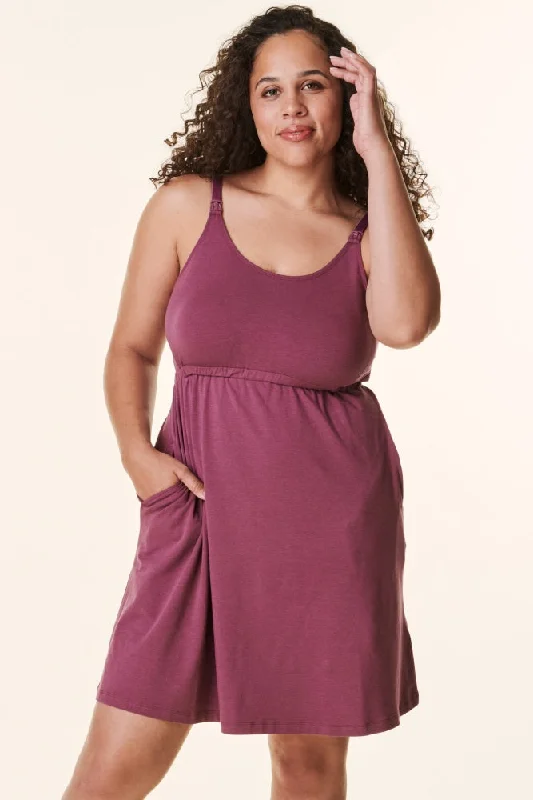 Women's Casual Wear Outfit Plum Bravado Drop Front Nursing Dress