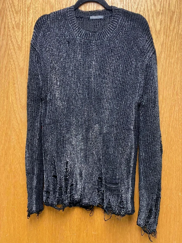 Flash Sales Today Black Grunge Sweater - One Size