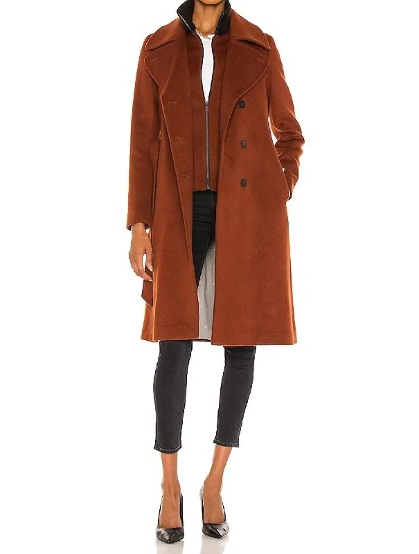 Timeless Women's Garments Damara Wool Coat In Rust