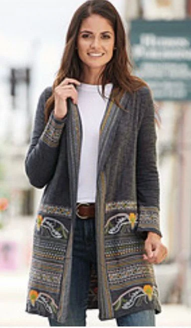 Everyday Fashion The colors of Scandinavia Hooded Cardigan