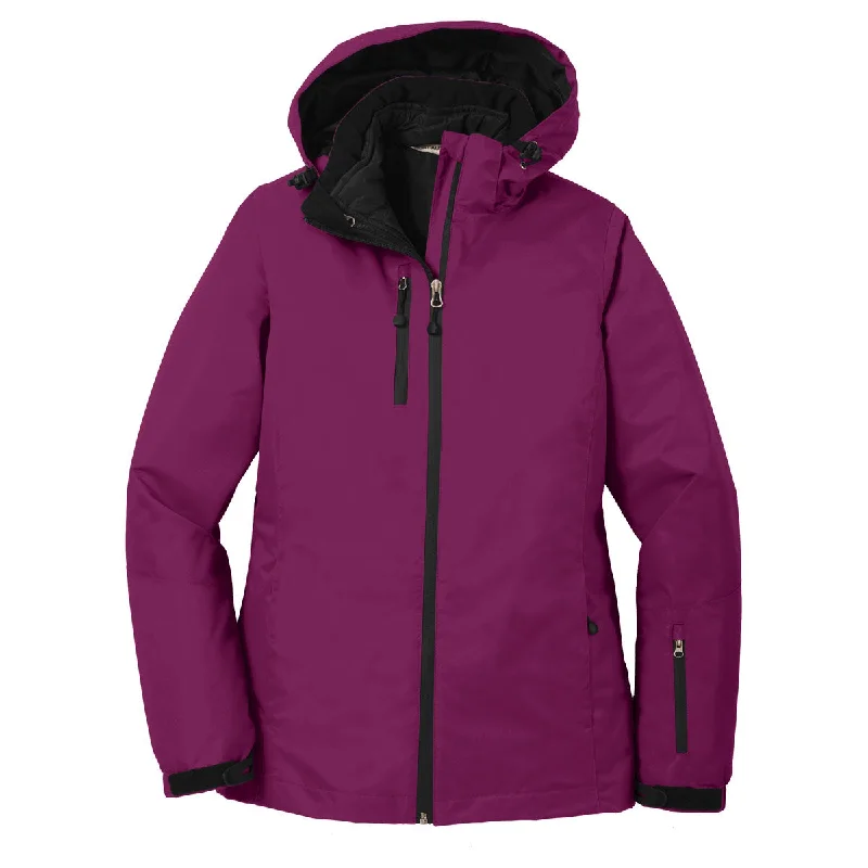 Formal Outfit For Women Port Authority Women's Very Berry/Black Vortex Waterproof 3-in-1 Jacket