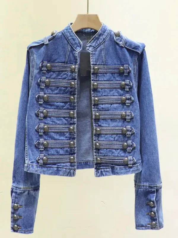 Relaxed Fit Women's Fashion Lieutenant Jean jacket