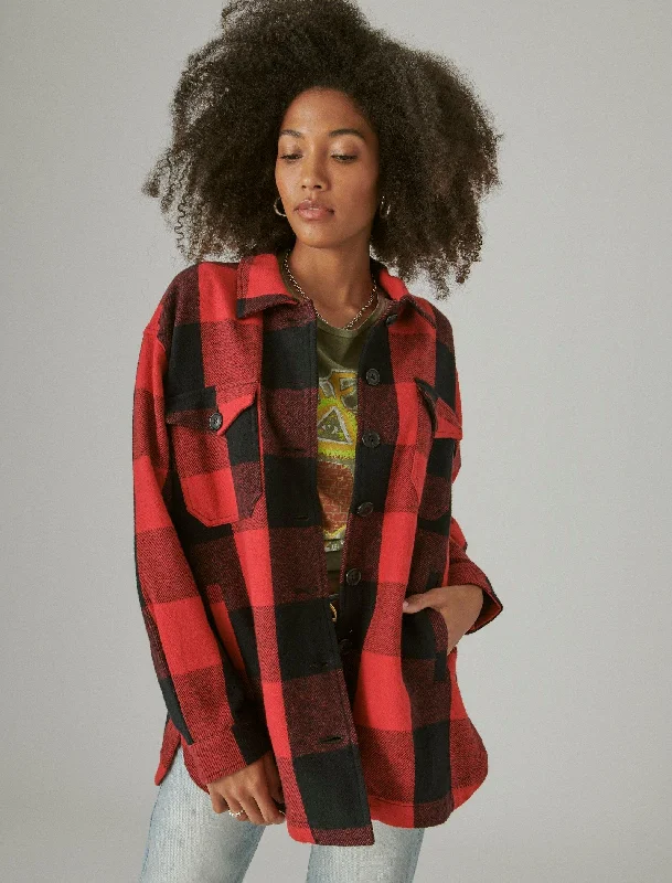 Clothes Woman Lucky Brand Women's Plaid Oversized Shirt Jacket