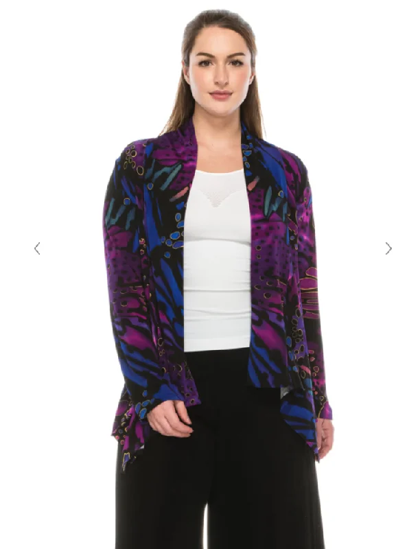 Casual Fashion Trends for Women Purple Butterfly Mid Cut Jacket