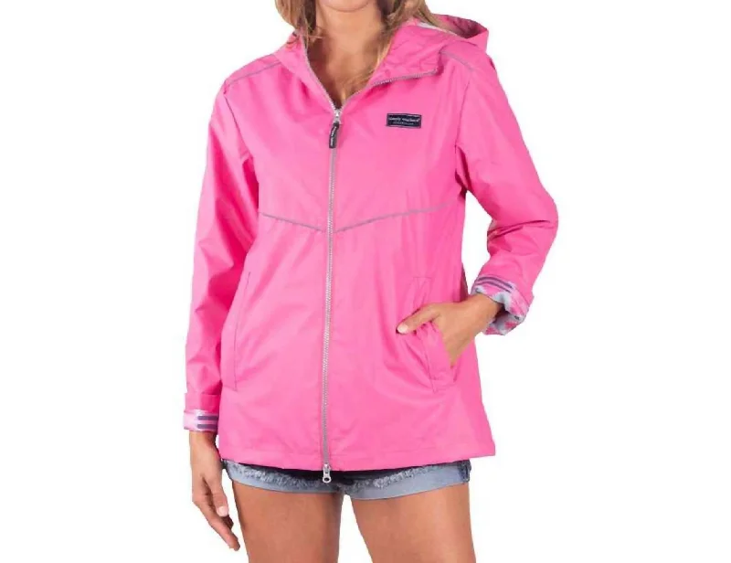 Women's Clothing Boutique Rain Jacket In Berry