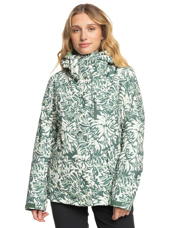 Women's Clothes Roxy Jetty Technical Snow Jacket - Dark Forest Wild