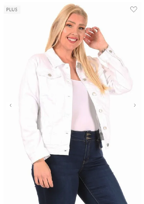 Timeless Women's Apparel Tier 2 White Denim Stretch Jacket