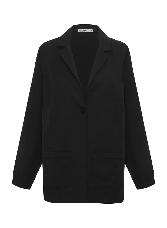 Women's Everyday Apparel Viscose Satin Blazer in Black