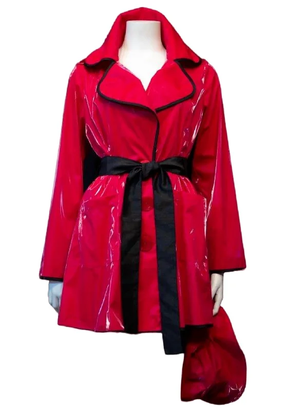 Wardrobe Upgrade Water Resistant Rain Jacket In Red