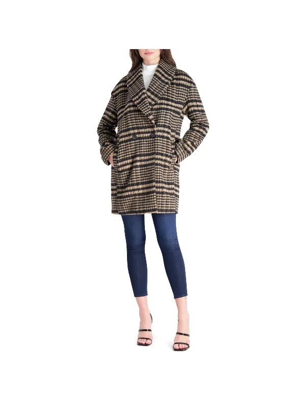 Women's Clothes for All-Day Comfort and Style Womens Brushed Faux Wool Plaid Overcoat