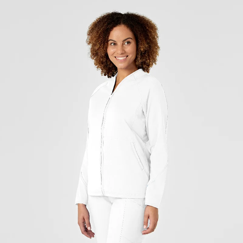 Women Clothes Women's Fleece Full Zip Jacket - White