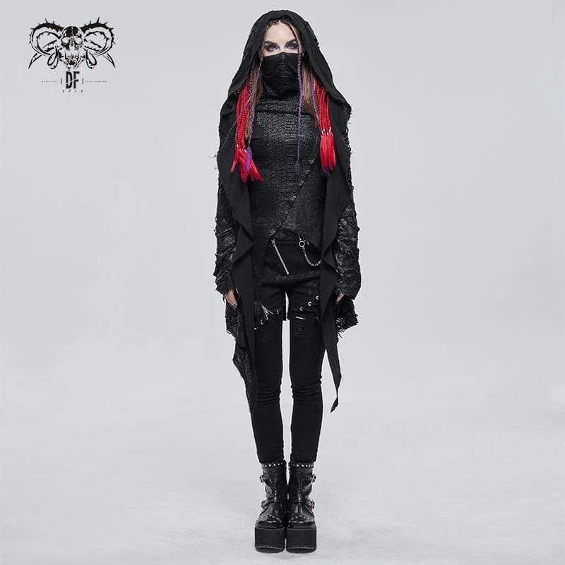 Women's Evening Apparel Women's Gothic Irregular Distressed Coat with Hood