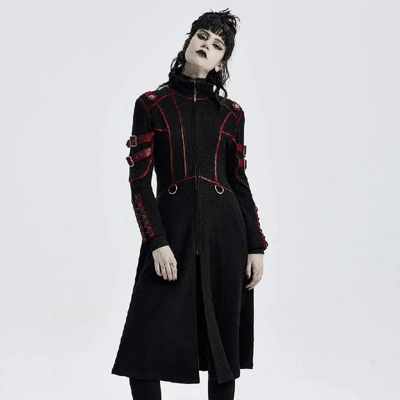 Women's Stylish Professional Apparel Women's Gothic Military Style Woolen Coats