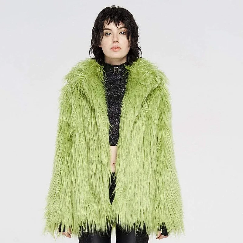 Day To Night Styles Women's Punk Faux Fur Winter Coats