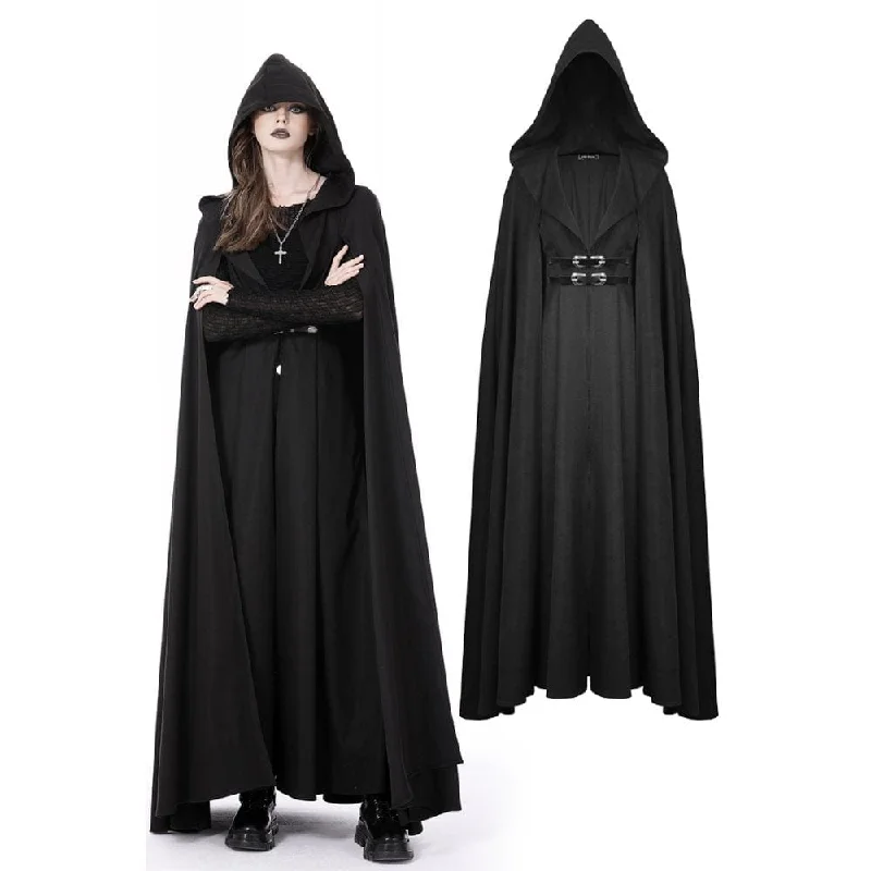 Women's Stylish Professional Garments Women's Punk Straps Long Coat with Hood