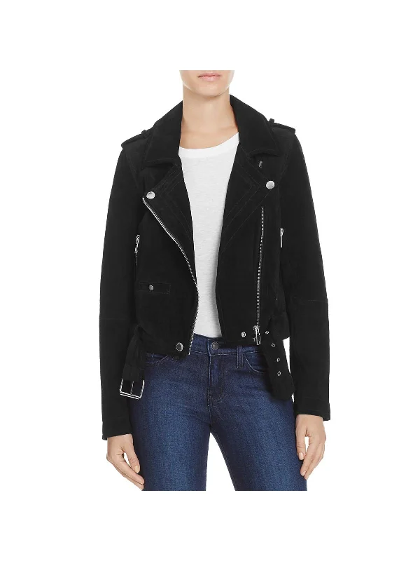 Stylish Women's Apparel Womens Suede Short Motorcycle Jacket