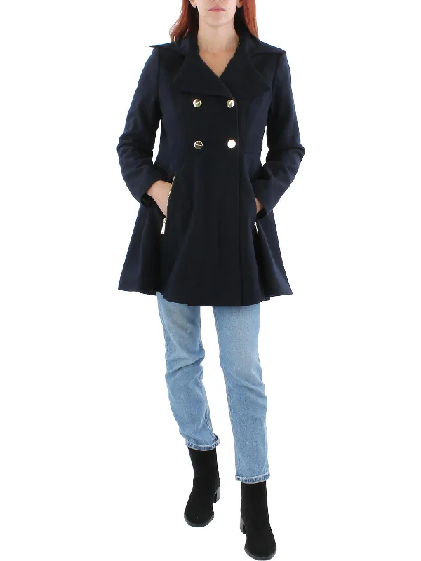 Unique Women's Fashion Pieces Womens Wool Blend Lightweight Pea Coat