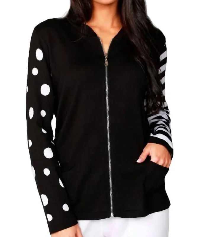 Trendy Fashion For Women Zip Bomber Jacket In Black