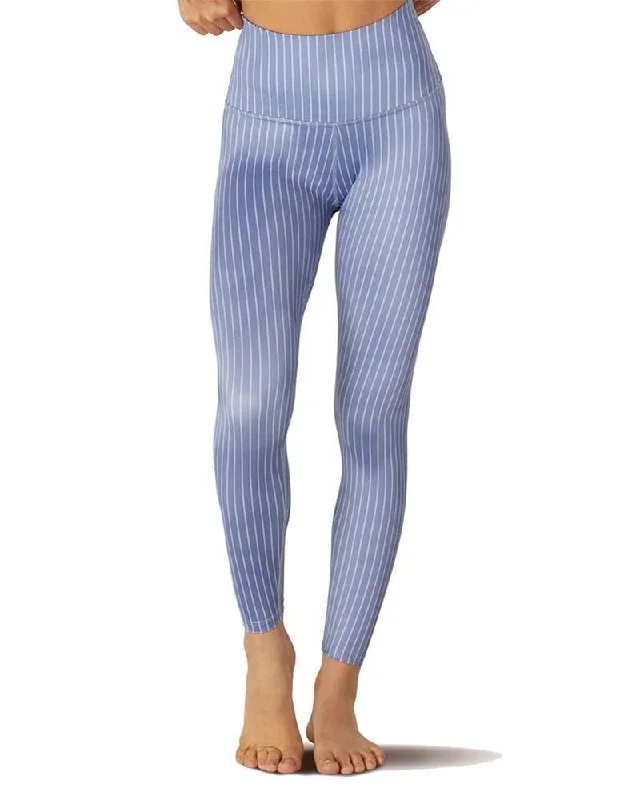 Stylish Women's Outfit High Midi Pinstripe Yoga Legging